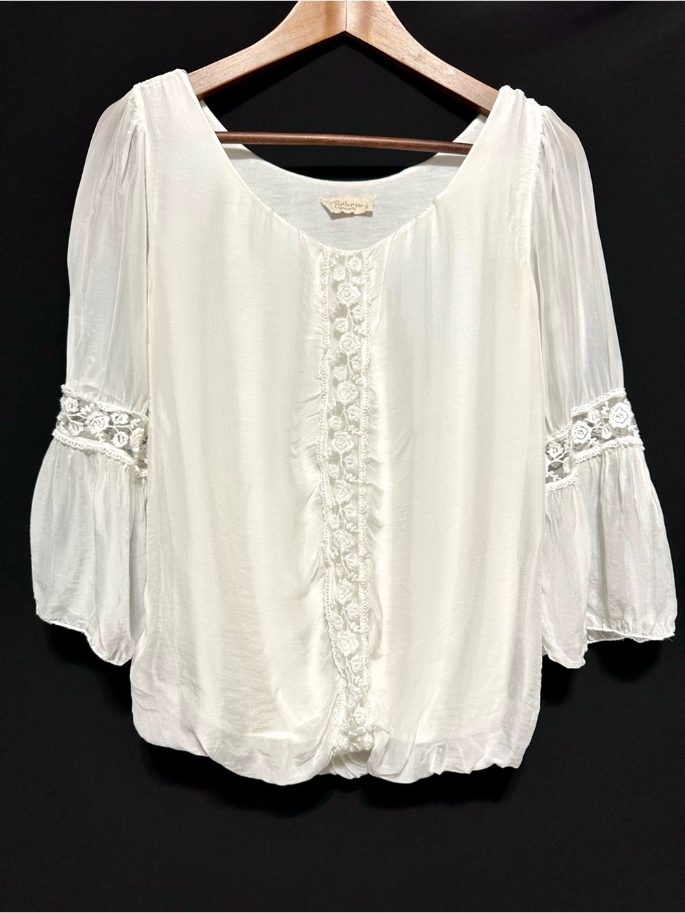 BELLAMBRA Silk Lace Poet Sleeve Blouse Coquette Cottagecore Fairy